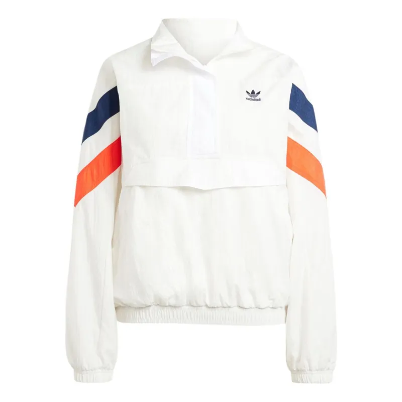 (WMNS) adidas 1/2 Zip Windbreaker Asia Sizing 'White' IS2320 sold by KicksCrew