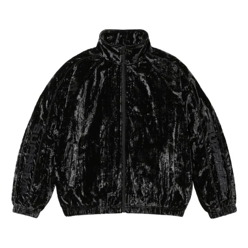 Supreme Crushed Velvet Track Jacket 'Black' SUP-FW23-119 sold by KicksCrew