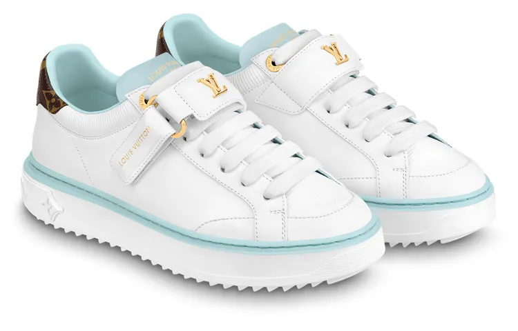 (WMNS) LOUIS VUITTON Time Out Sneakers 'White Blue Brown' 1AB194 sold by KicksCrew product image thumbnail 2