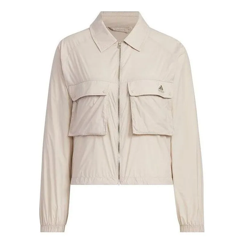 (WMNS) adidas Modern Tech Sport Jacket 'Beige' JI9800 sold by KicksCrew