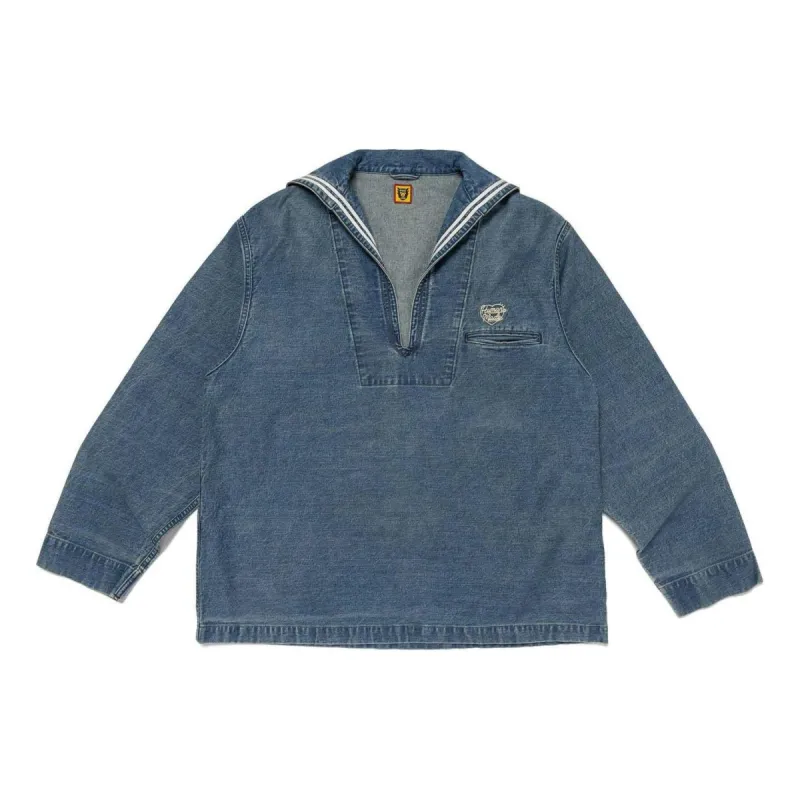 HUMAN MADE Denim Sailor Shirt 'Blue' HM27SH011 sold by KicksCrew