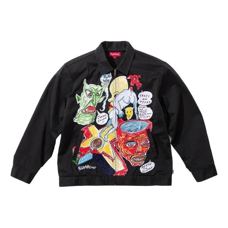 Supreme x Daniel Johnston Embroidered Work Jacket 'Black Multi-Color' SUP-SS20-631 sold by KicksCrew