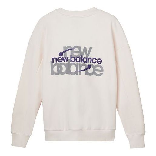 (WMNS) New Balance Classic Logo Print Sweatshirt 'White Purple' AWT04308-PLW sold by KicksCrew