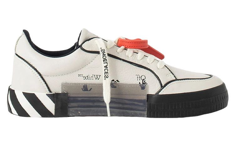 Off-White Low Vulcanized Outlined Leather Sneakers 'White Black Orange' OMIA085S23LEA0040110 sold by KicksCrew product image thumbnail 2