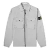 STONE ISLAND 2 Pocket Brushed Cotton Shirt Jacket 'Light Grey' 7515113WN-V0161 sold by KicksCrew
