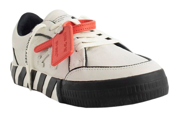 Off-White Low Vulcanized Outlined Leather Sneakers 'White Black Orange' OMIA085S23LEA0040110 sold by KicksCrew product image thumbnail 3