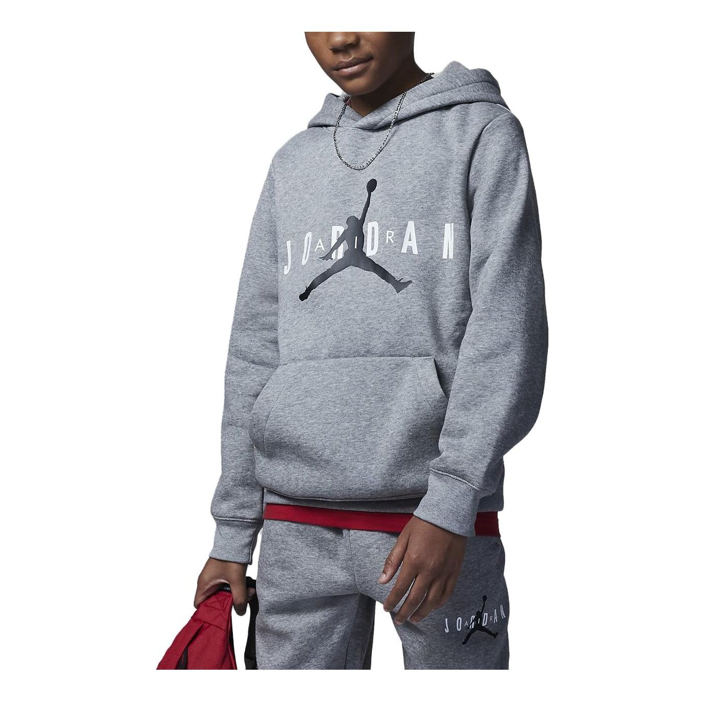 (GS) Air Jordan Fleece Hoodie ' Grey' FD9362-091 sold by KicksCrew