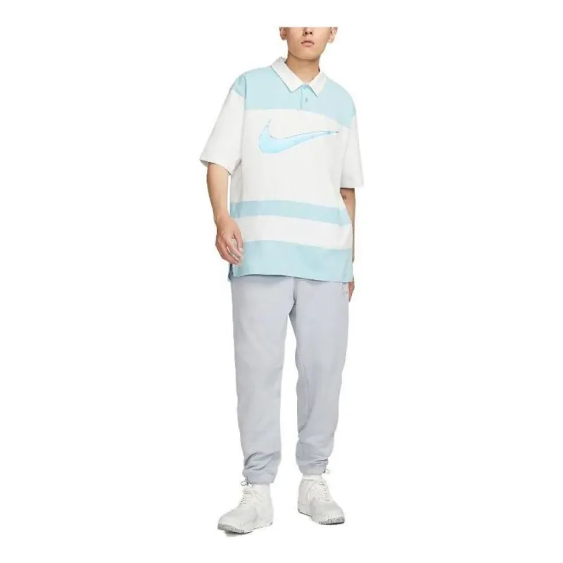 Nike Sportswear Polo Shirt 'White Blue' FN3694-124 sold by KicksCrew