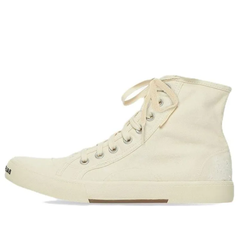 (WMNS) Balenciaga Paris High Top Sneakers 'White Destroyed Cotton and White Rubber' 688756W3RC49090 sold by KicksCrew