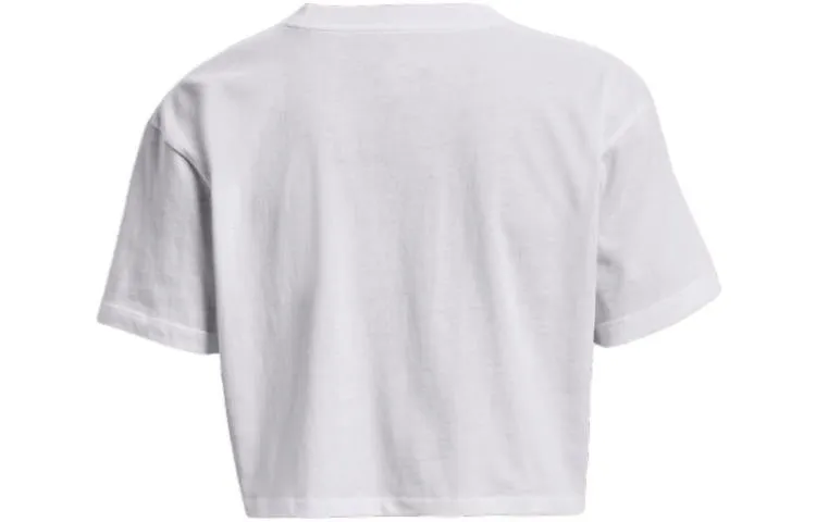 (WMNS) Under Armour Branded Logo Crop T-shirt White' 1376751-100 sold by KicksCrew product image thumbnail 2
