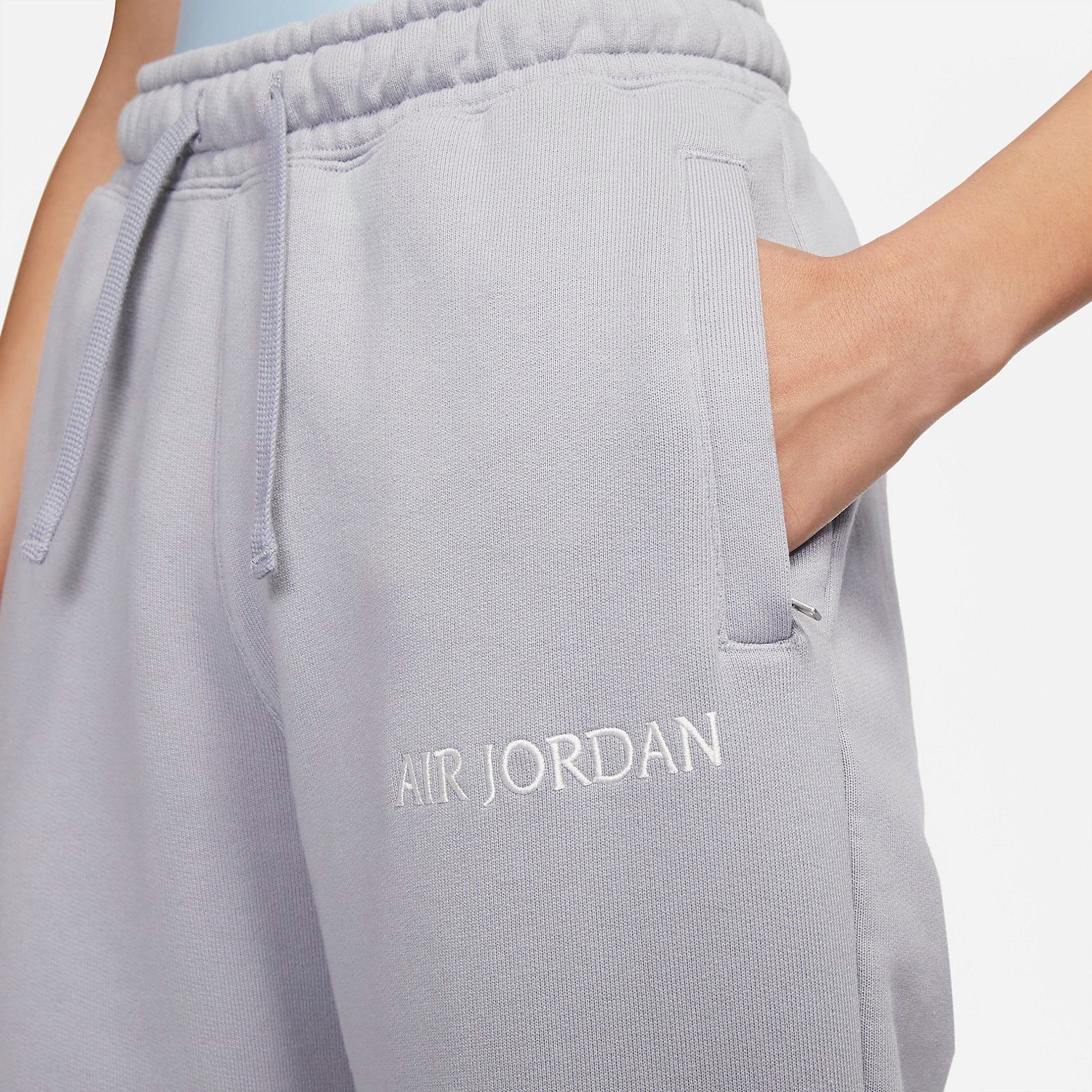 (WMNS) Air Jordan Wordmark Fleece Pants Light Steel 'Grey' DQ4652-054 sold by KicksCrew product image thumbnail 2
