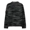 STONE ISLAND Reverse Seam Marl Crew Knit 'Black' 7915532D3-V0029 sold by KicksCrew