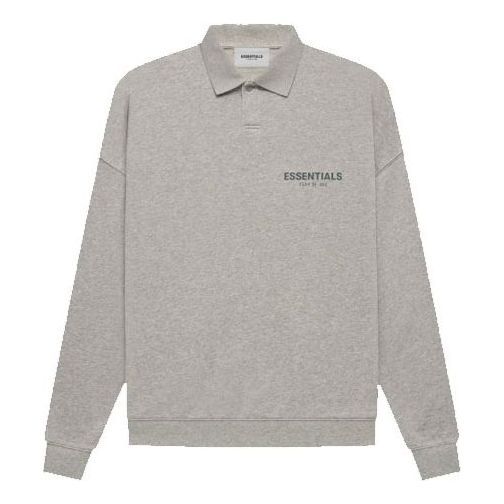 Fear of God Essentials FW21 Long Sleeve Polo Shirt 'Heather Oatmeal' FOG-FW21-141 sold by KicksCrew