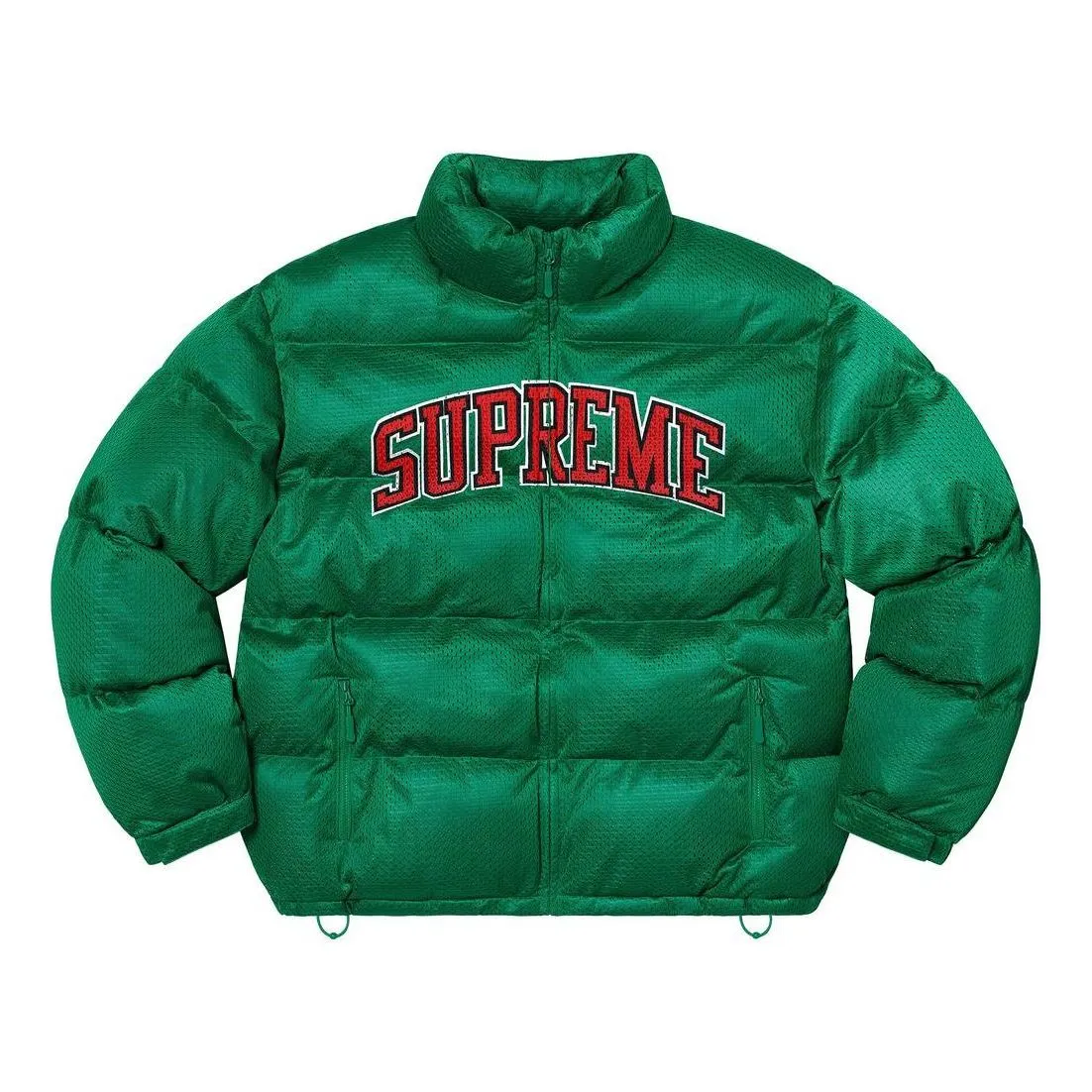 Supreme Mesh Jersey Puffer Jacket 'Green Red' SUP-SS23-057 sold by KicksCrew