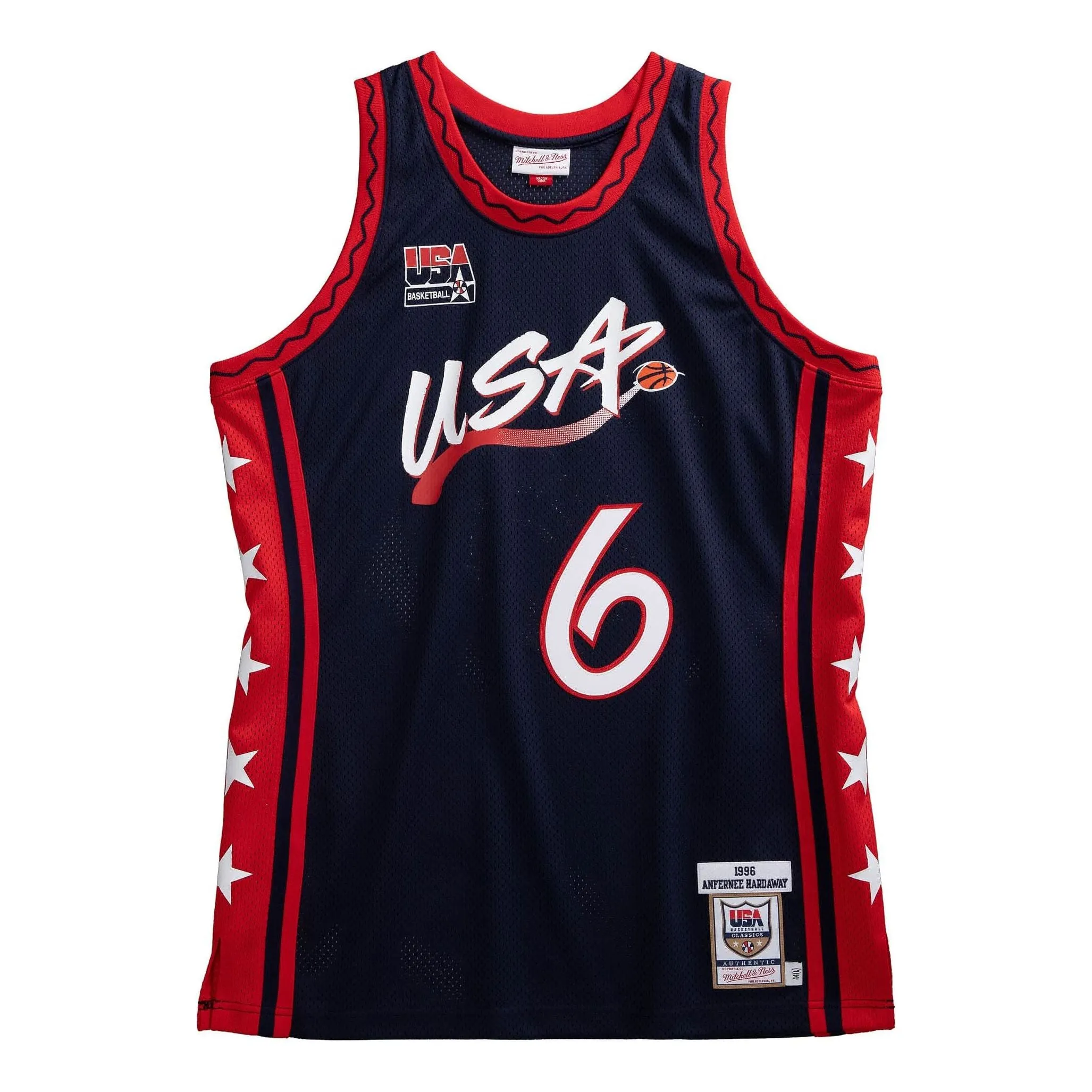 Mitchell & Ness Team USA 1996-97 Jerseys 'Penny Hardaway 6' AJY4LG19094-USANAVY96PHA sold by KicksCrew