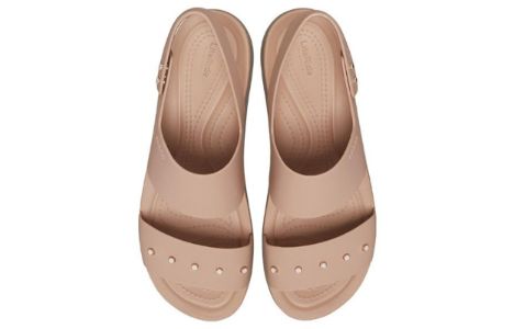 (WMNS) Crocs Brooklyn Studded Low Wedge 'Cork Mushroom' 209254-2DH sold by KicksCrew