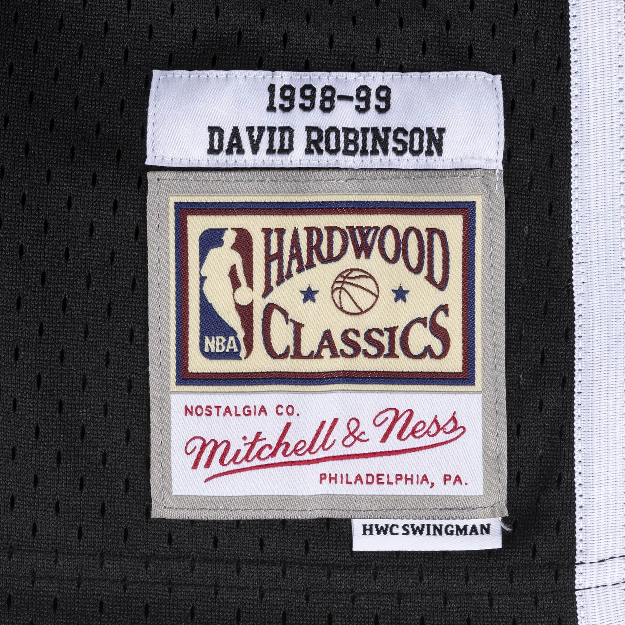 Mitchell & Ness x NBA San Antonio Spurs 1998-99 Swingman Jersey 'David Robinson' SMJYAC18101-SASBLCK98DRB sold by KicksCrew product image thumbnail 3