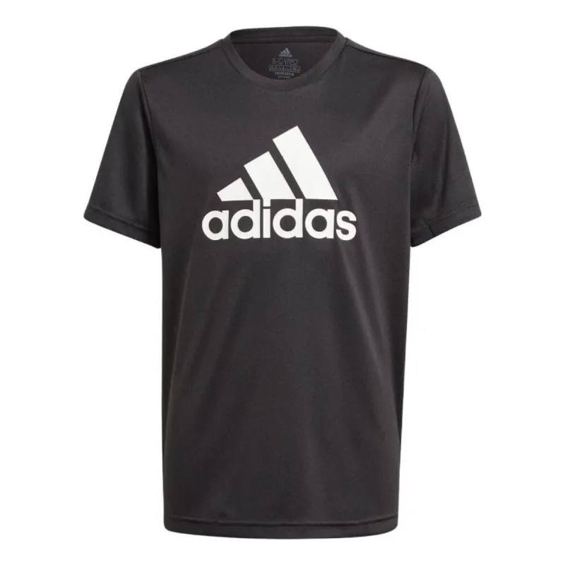 (GS) adidas Aeroready Designed To Move Big Logo T-Shirt Asia Sizing 'Black White' GN1478 sold by KicksCrew
