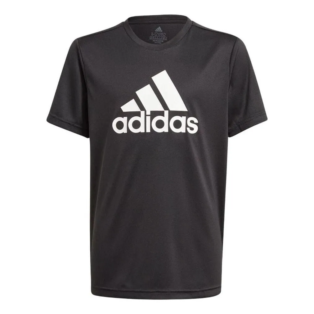 (GS) adidas Aeroready Designed To Move Big Logo T-Shirt Asia Sizing 'Black White' GN1478 sold by KicksCrew