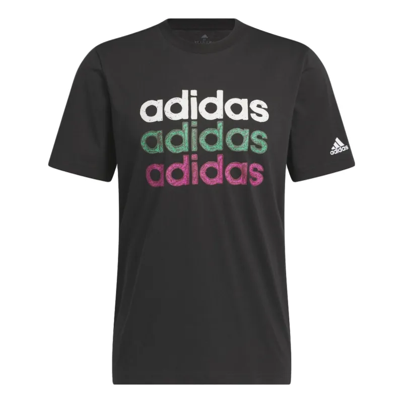 adidas Multilinear Sportswear Graphic Short Sleeve T-Shirt 'Black' HS2523 sold by KicksCrew