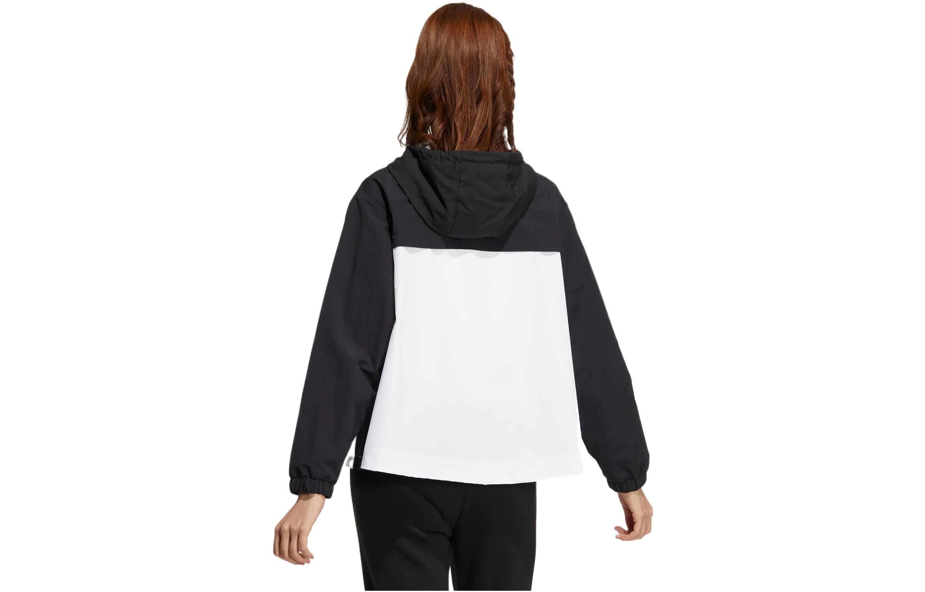 (WMNS) Adidas Neo Util Windbreaker Jackets 'Black White' HN2321 sold by KicksCrew product image thumbnail 2