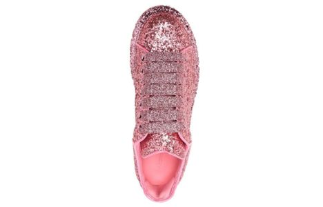 (WMNS) Alexander McQueen Larry Oversize Glittered Sneakers 'Rose Pink' 708072W4PZ25496 sold by KicksCrew