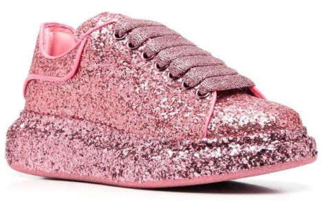 (WMNS) Alexander McQueen Larry Oversize Glittered Sneakers 'Rose Pink' 708072W4PZ25496 sold by KicksCrew