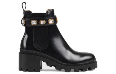 (WMNS) Gucci Ankle Boot With Belt 'Black Leather' 550036-DKS00-1000 sold by KicksCrew