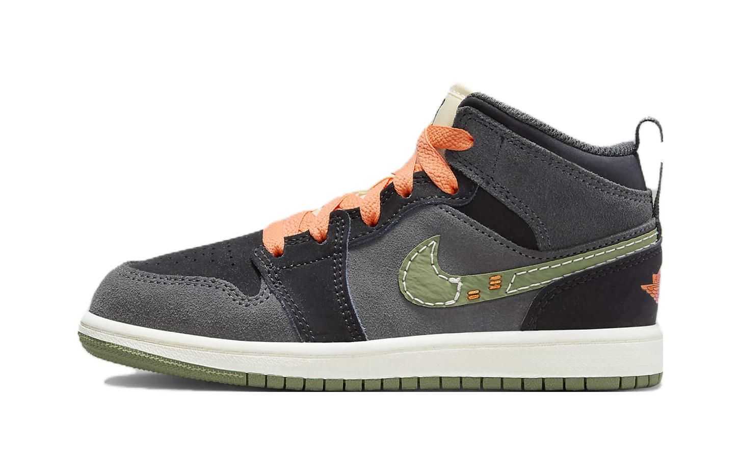 (PS) Air Jordan 1 Mid SE Craft 'Anthracite Light Olive' FD9094-003 sold by KicksCrew product image thumbnail 2