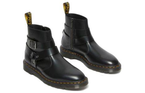 (WMNS) Dr. Martens Jaimes Leather Harness Chelsea Boots 'Black' 27484001 sold by KicksCrew