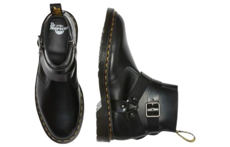 (WMNS) Dr. Martens Jaimes Leather Harness Chelsea Boots 'Black' 27484001 sold by KicksCrew