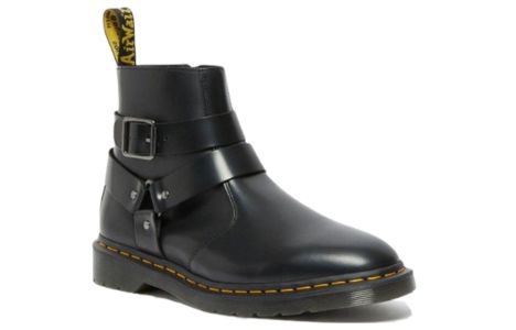 (WMNS) Dr. Martens Jaimes Leather Harness Chelsea Boots 'Black' 27484001 sold by KicksCrew
