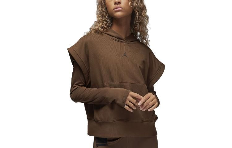 (WMNS) Air Jordan Sport Fleece Hoodie 'Brown' FB4609-259 sold by KicksCrew product image thumbnail 4