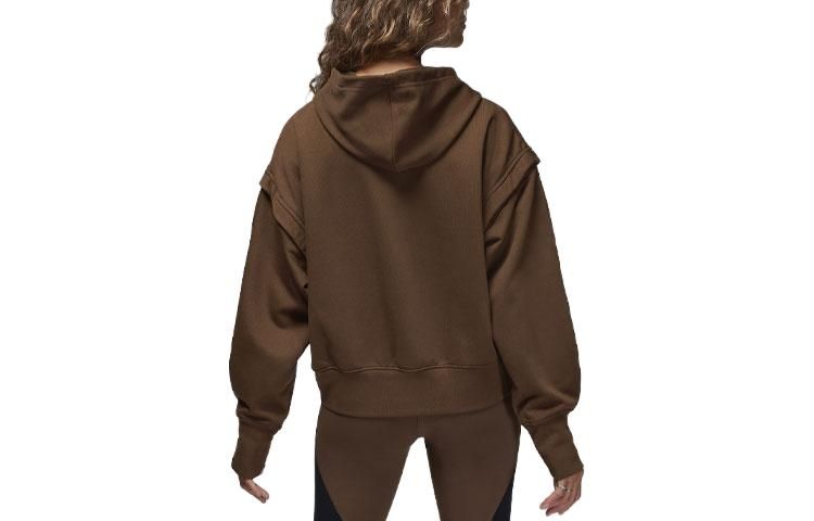 (WMNS) Air Jordan Sport Fleece Hoodie 'Brown' FB4609-259 sold by KicksCrew product image thumbnail 3