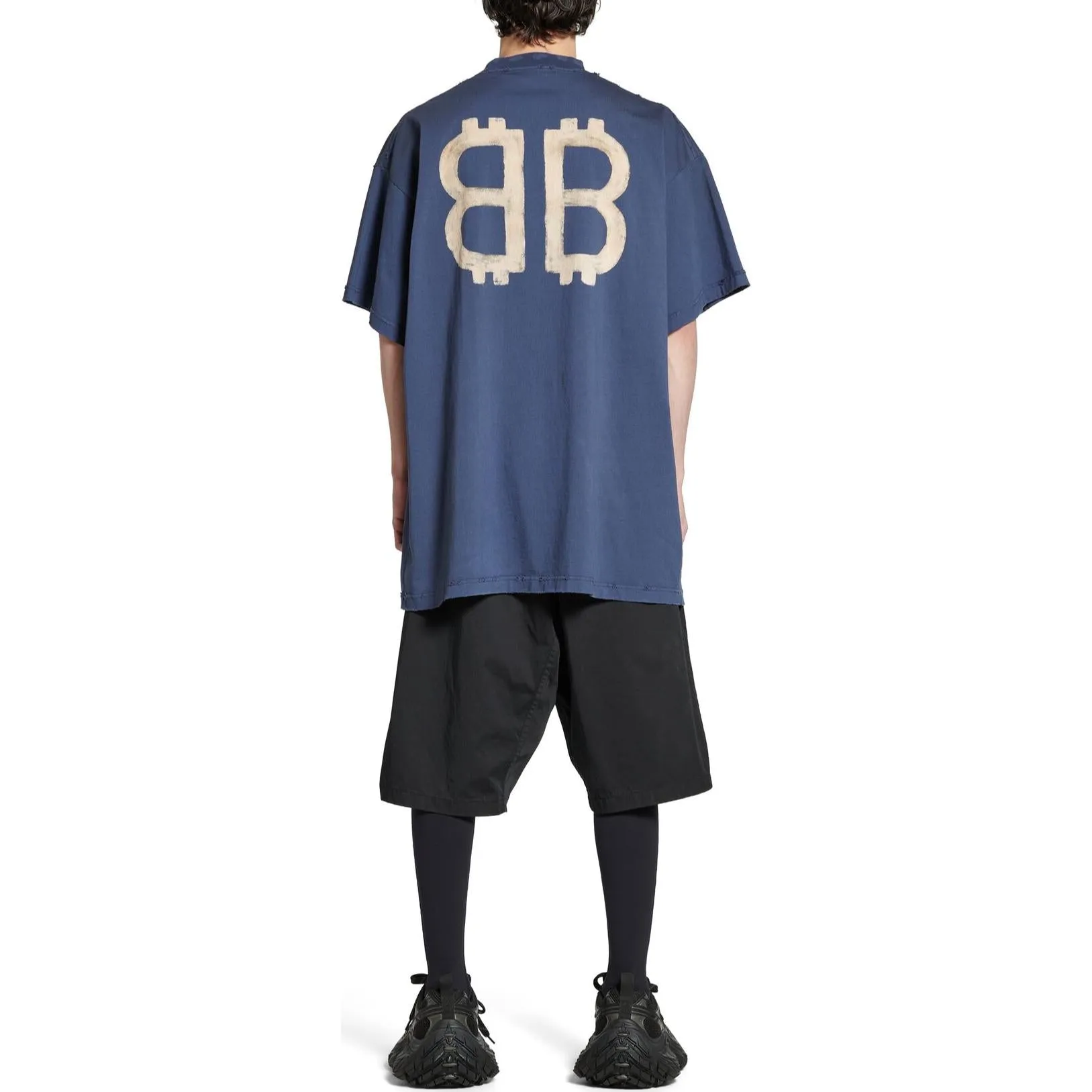 Balenciaga Crypto Oversized T-shirt 'Blue' 739028TOVU64108 sold by KicksCrew product image thumbnail 4