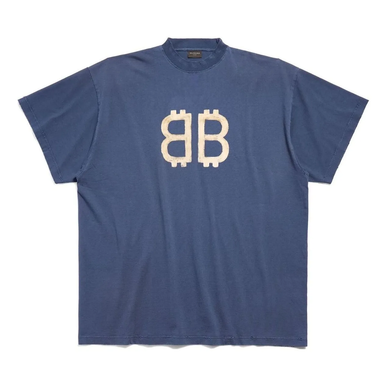 Balenciaga Crypto Oversized T-shirt 'Blue' 739028TOVU64108 sold by KicksCrew