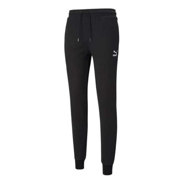 Puma Classics Cuffed Sweatpants 'Black White' 530090-01 sold by KicksCrew