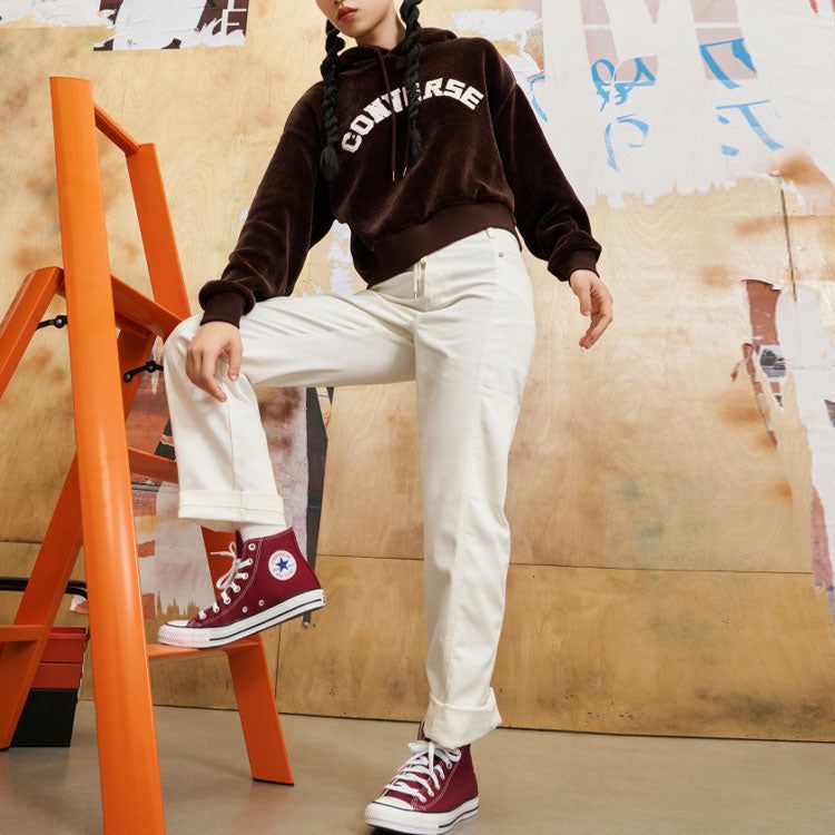 (WMNS) Converse Essential Hoodie 'Red Brown' 10026557-A03 sold by KicksCrew product image thumbnail 3