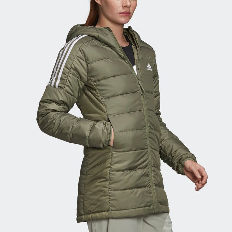 (WMNS) adidas Essentials Light Down Hooded Parka 'Legacy Green' GH4591 sold by KicksCrew product image thumbnail 6