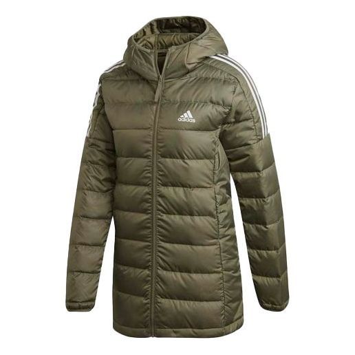 (WMNS) adidas Essentials Light Down Hooded Parka 'Legacy Green' GH4591 sold by KicksCrew