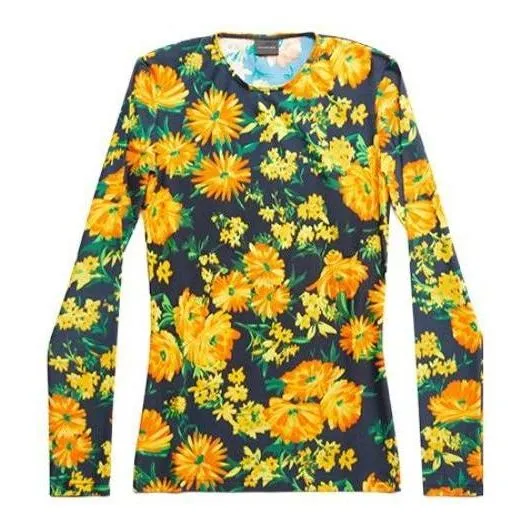 (WMNS) Balenciaga Floral Print Cotton T-Shirt 'Floral' 7194953C9B77168 sold by KicksCrew