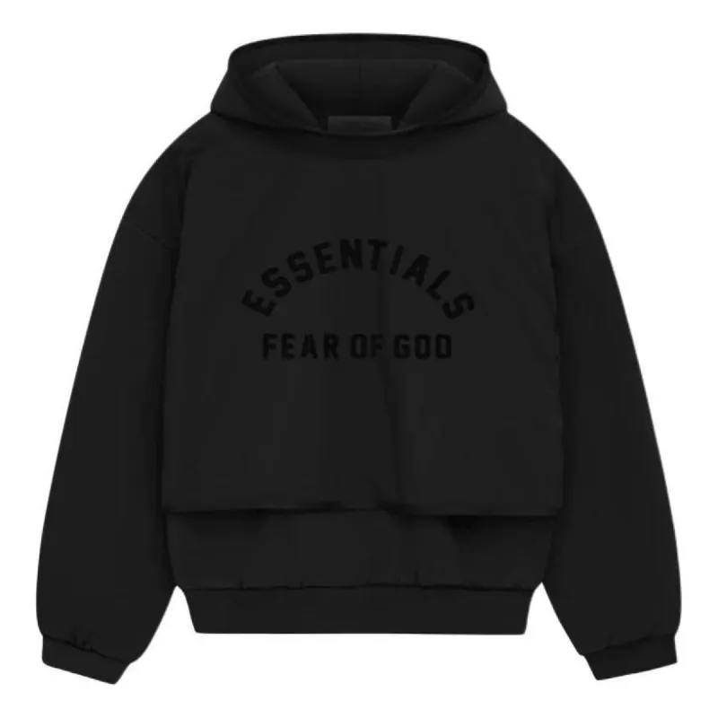 Fear of God Essentials SS24 Nylon Fleece Hoodie 'Jet Black' 202SP244324F sold by KicksCrew