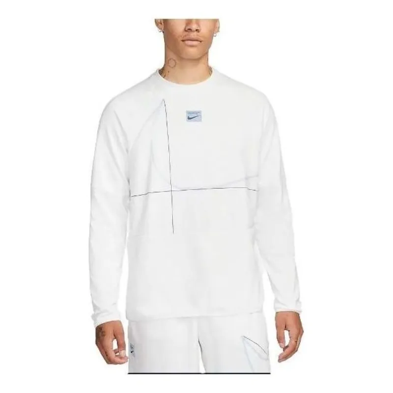 Nike Dri-FIT Long-Sleeve Fleece Fitness T-shirt 'White' DQ6622-121 sold by KicksCrew