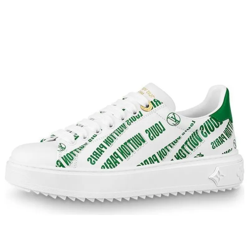 (WMNS) LOUIS VUITTON Time Out Sneakers 'White Green' 1A9D16 sold by KicksCrew