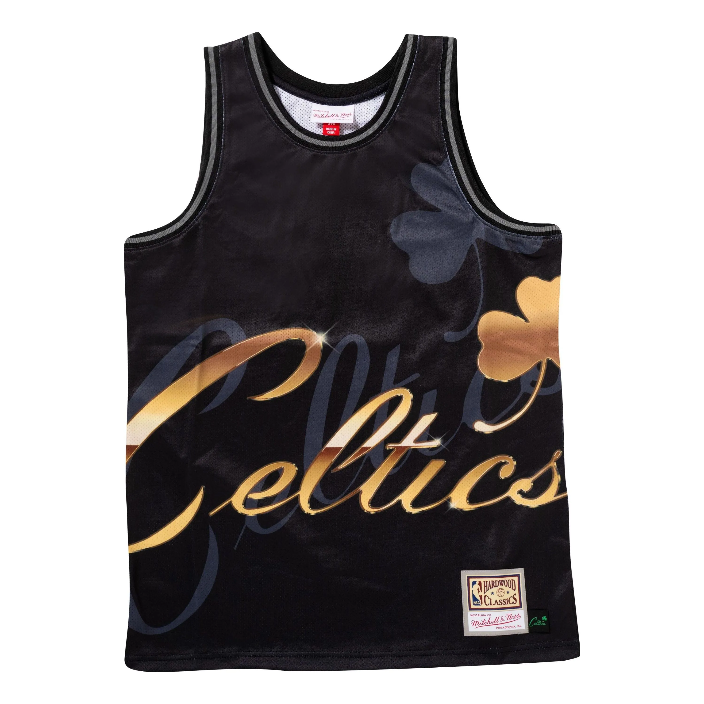 Mitchell & Ness x NBA Boston Celtics Big Face 4.0 Tank 'Black Gold' TMTK1258-BCEYYPPPBLCK sold by KicksCrew