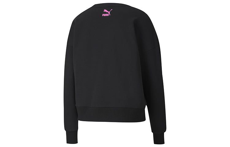 (WMNS) PUMA Sport Crew Sweater 'Black Purple' 598128-01 sold by KicksCrew product image thumbnail 2