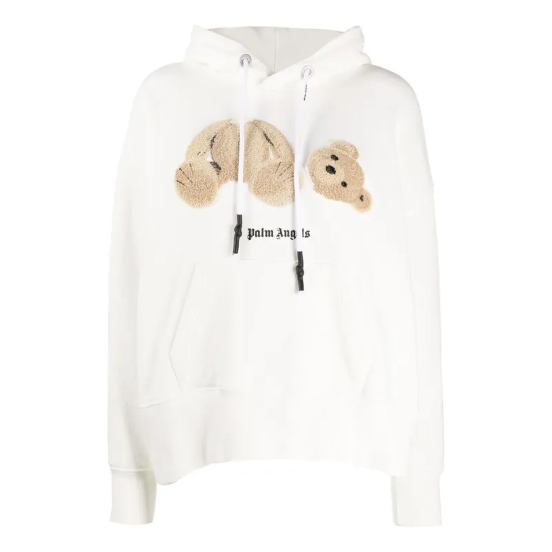 (WMNS) Palm Angels Broken Bear Cotton Hoodie 'White' PWBB023F20FLE0030360 sold by KicksCrew