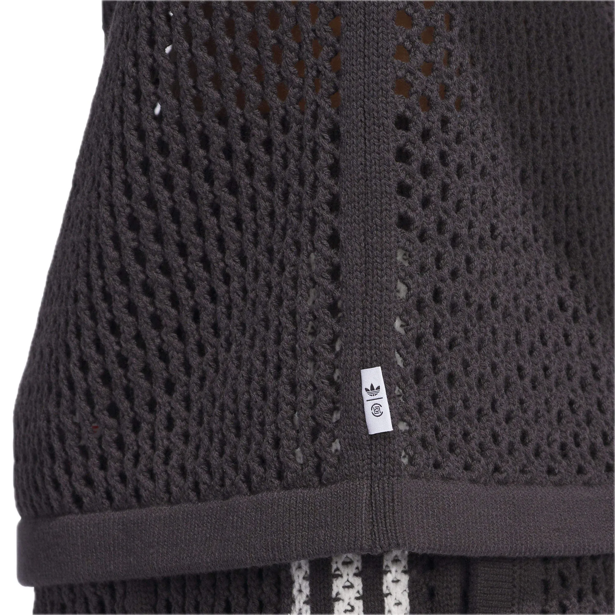 adidas x CLOT FW24 Crochet Polo Shirt Asia Sizing 'Carbon' JE9593 sold by KicksCrew product image thumbnail 5