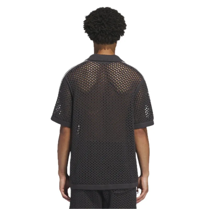 adidas x CLOT FW24 Crochet Polo Shirt Asia Sizing 'Carbon' JE9593 sold by KicksCrew product image thumbnail 4