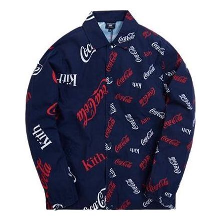KITH x Coca-Cola x Mitchell & Ness Coke Coaches Jacket 'Navy' MNBFJKKM19024-BLUE sold by KicksCrew